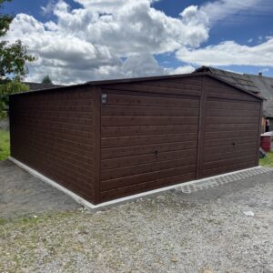 Garaż blaszany PREMIUM 6.0m x 6.0m DREWNOPODOBNY